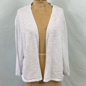 Croft & Barrow Women's White 3/4 Sleeve Lightweight  Wrap Shawl Jacket  Sz 1X